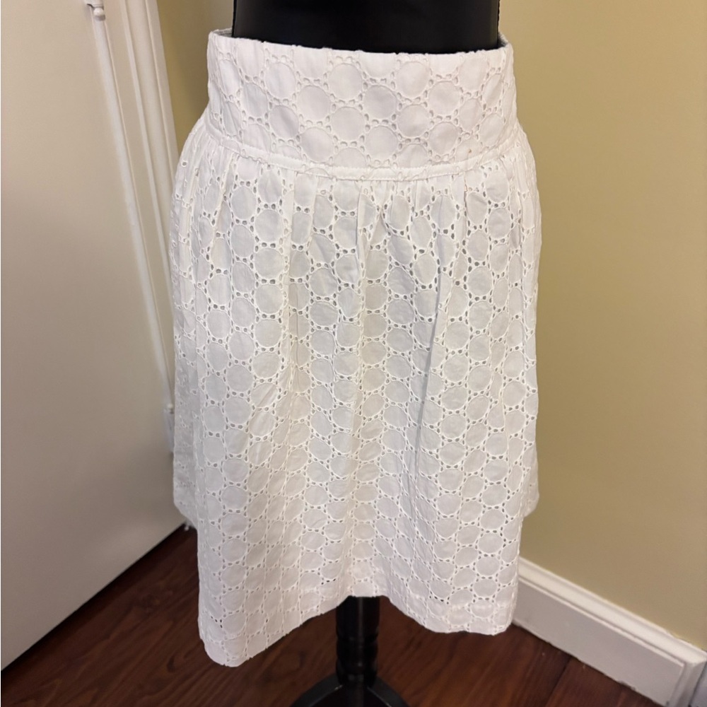 LOFT Outlet White Eyelet Skirt
